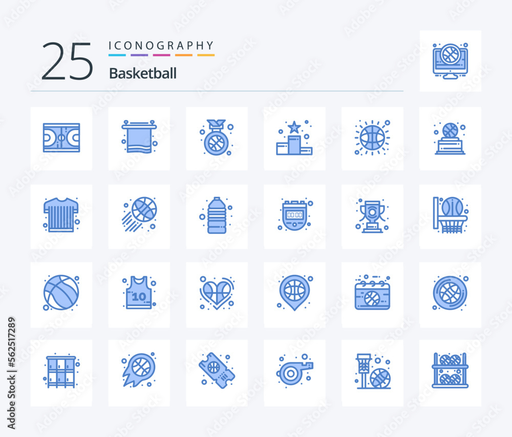 Basketball 25 Blue Color icon pack including star. position star. break. position. position