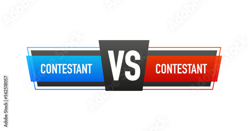 Modern versus battle isolated on white background. Vs battle between contestants, fighters or teams. Vector illustration.
