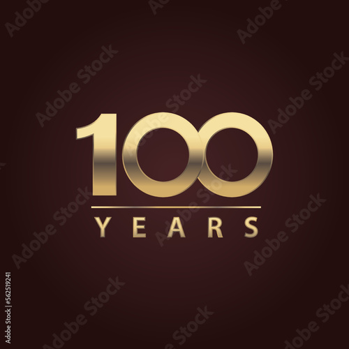 100 years symbol for commemorations and celebrations for events. centenary number for companies. commemorative date. hundred years logo.