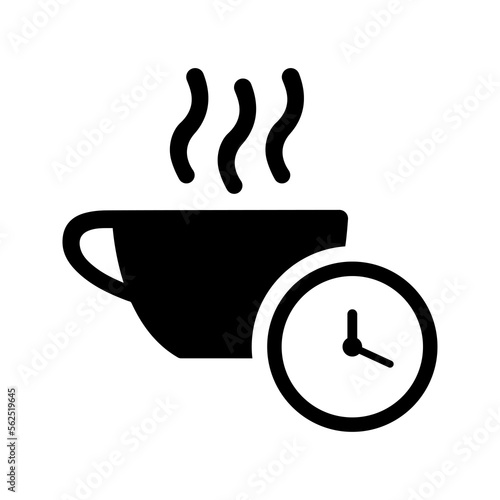 Break  breaktime  coffee icon. Black vector graphics.
