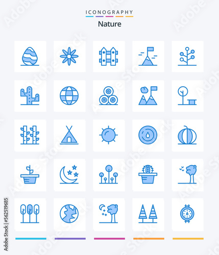 Creative Nature 25 Blue icon pack Such As tree. garden. garden. forest. mountain