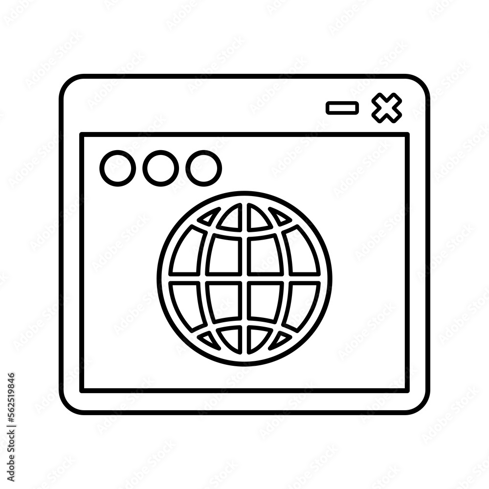 Browser, cross, test line icon. Browser, cross, test line icon.