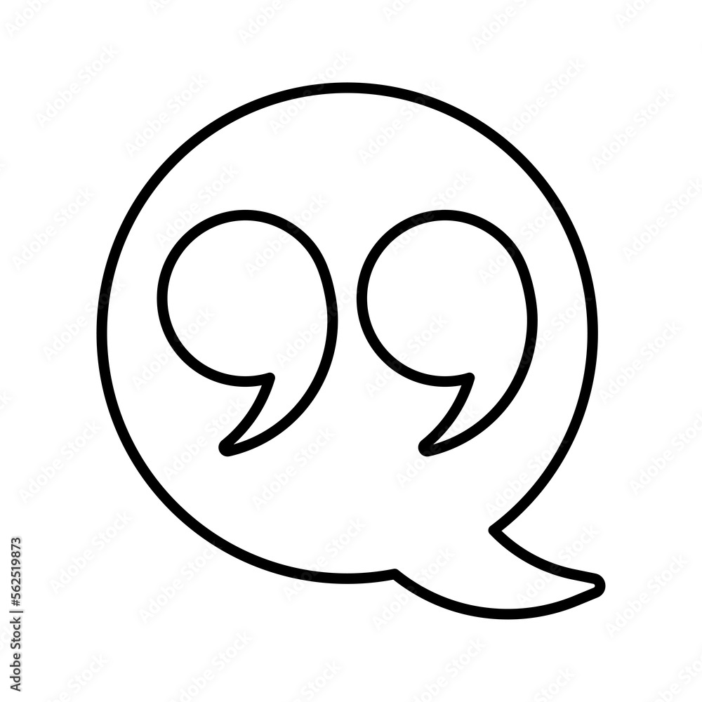 Bubble, doublequote, example line icon. Bubble, doublequote, example line icon.