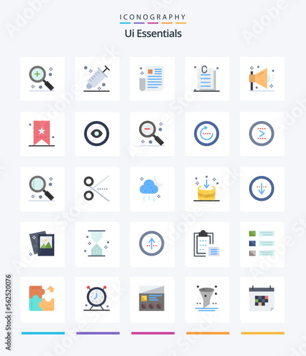 Creative Ui Essentials 25 Flat icon pack Such As online. attachment. picker. ui. newspaper