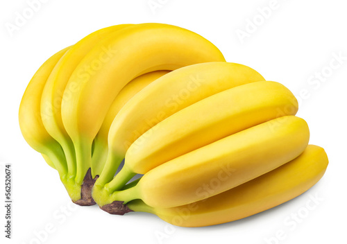 Bananas isolated. Bunch of ripe bananas on a white background. Fresh fruits.