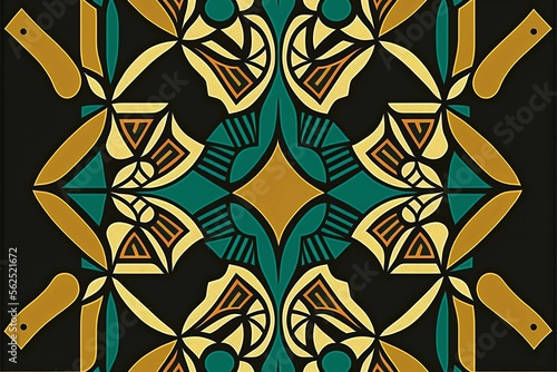 African styled pattern inspired by wax print  made with Generative AI