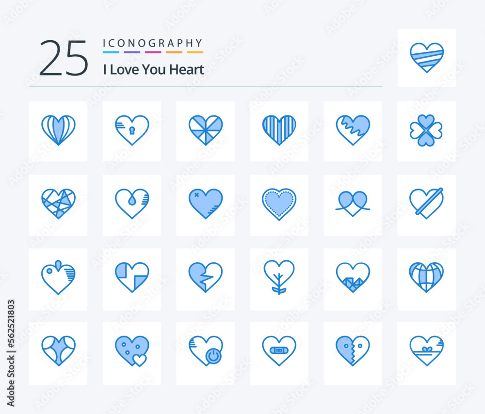 Heart 25 Blue Color icon pack including love. gift. love. favorite. love