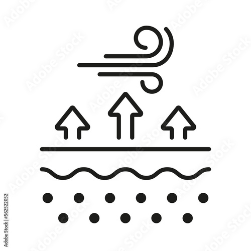 Reflection of Wind Impact and Temperature Symbol for Skin. Cold Weather Protection for Skin Line Pictogram. Barrier from Wind Outline Icon. Anti Wind Protect Body Cream. Isolated Vector Illustration