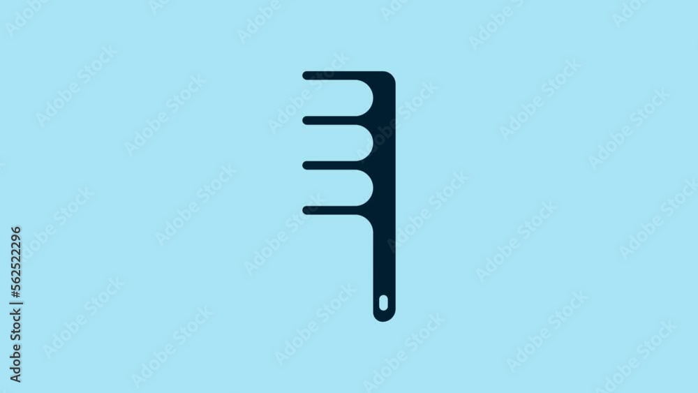 Blue Hair brush for dog and cat icon isolated on blue background. Brush for animal fur. Pet accessory. 4K Video motion graphic animation Blue Hair brush for dog and cat icon isolated on blue background. Brush for animal fur. Pet accessory. 4K Video motion graphic animation