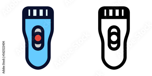 Electric Shaver.  Color and Line Icons