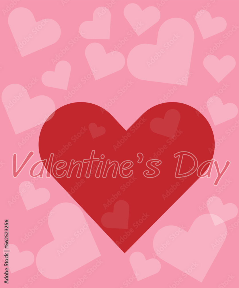 Happy valentine's day background hearts style and element with red and pink color.
