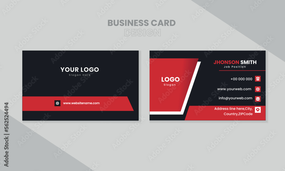 Modern and creative business card template with red and black. Modern and creative business card template with red and black.