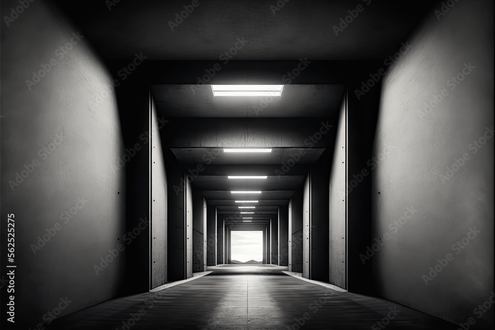 concrete empty room with reflective ground generative ai scene concrete empty room with reflective ground generative ai scene