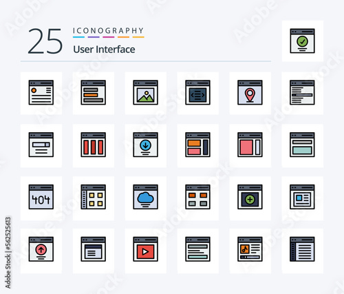 User Interface 25 Line Filled icon pack including slider. communication. user. user. interface