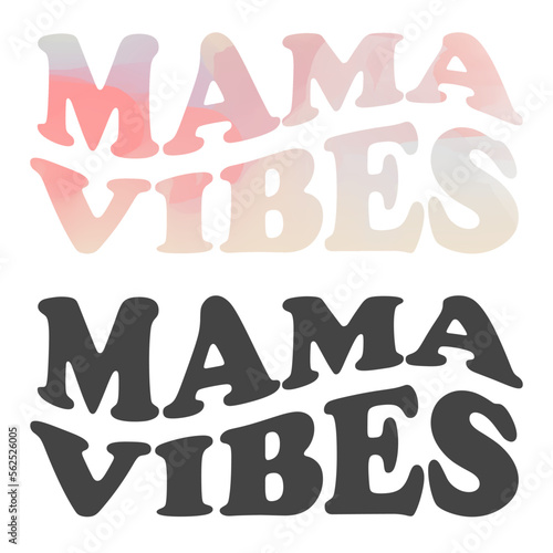 Mama Vibes Illustration Clip Art Design Shape. Mother Wavy Silhouette Icon Vector.