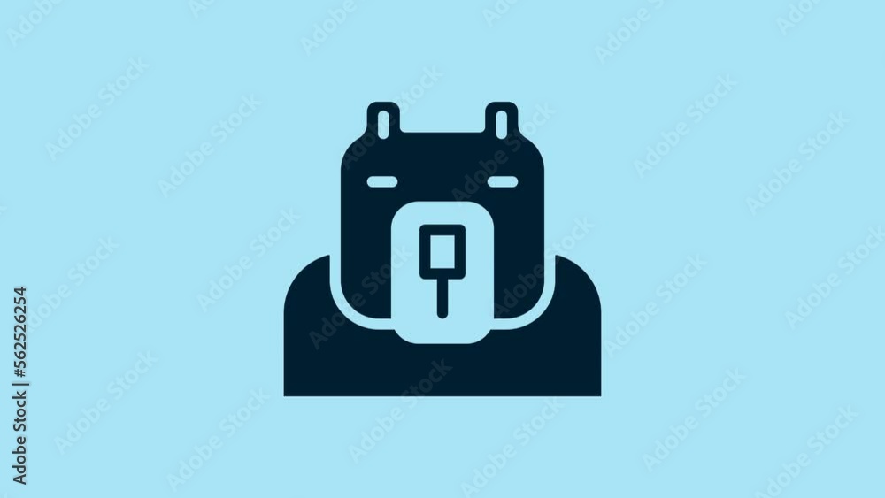 Blue Polar bear head icon isolated on blue background. 4K Video motion graphic animation Blue Polar bear head icon isolated on blue background. 4K Video motion graphic animation