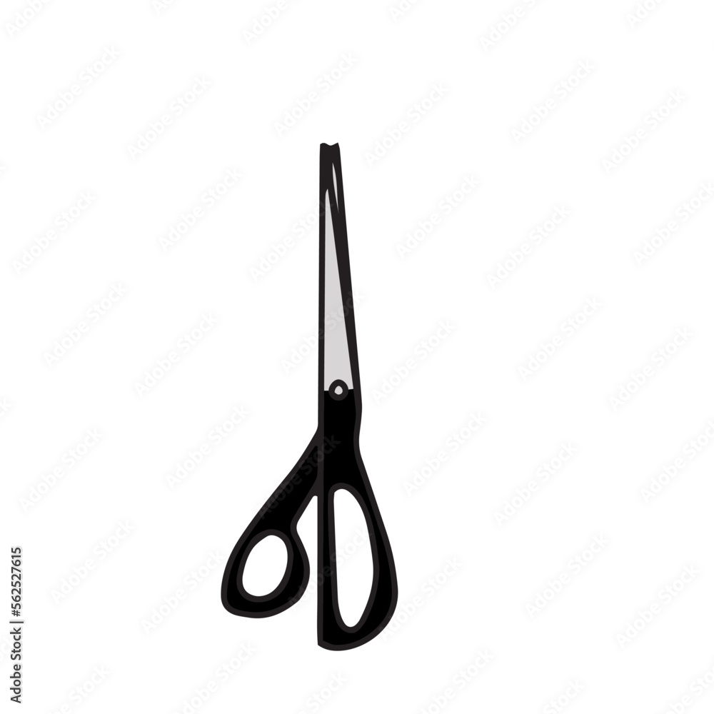 Scissor icon. Hand drawn professional pair of scissors cutting hair or needlework. Craft and scissoring flat creative scissors. Vector illustration Scissor icon. Hand drawn professional pair of scissors cutting hair or needlework. Craft and scissoring flat creative scissors. Vector illustration
