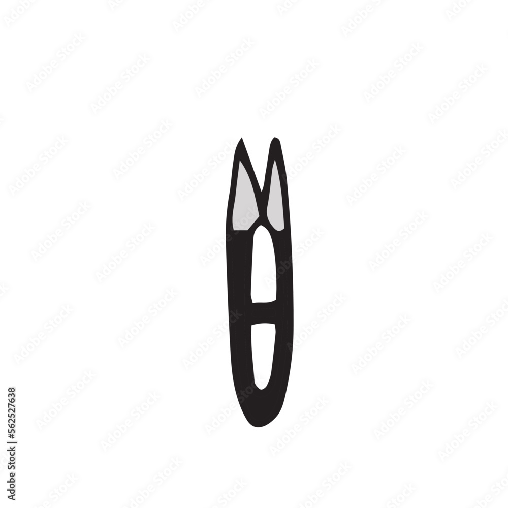 Scissor icon. Hand drawn professional pair of scissors cutting hair or needlework. Craft and scissoring flat creative scissors. Vector illustration Scissor icon. Hand drawn professional pair of scissors cutting hair or needlework. Craft and scissoring flat creative scissors. Vector illustration