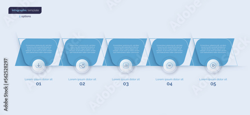 Vector infographic template composed of 5 elements