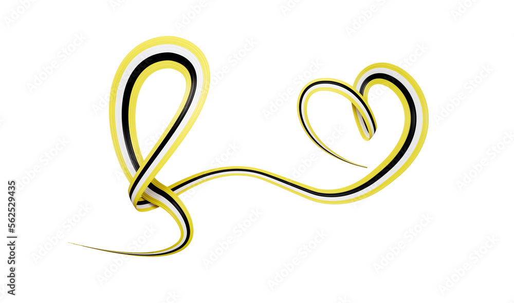 Heart shaped Ribbon of Brunei flag 3d illustration Heart shaped Ribbon of Brunei flag 3d illustration