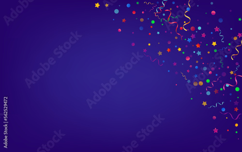 Bright Circles Isolated Vector Blue Background.