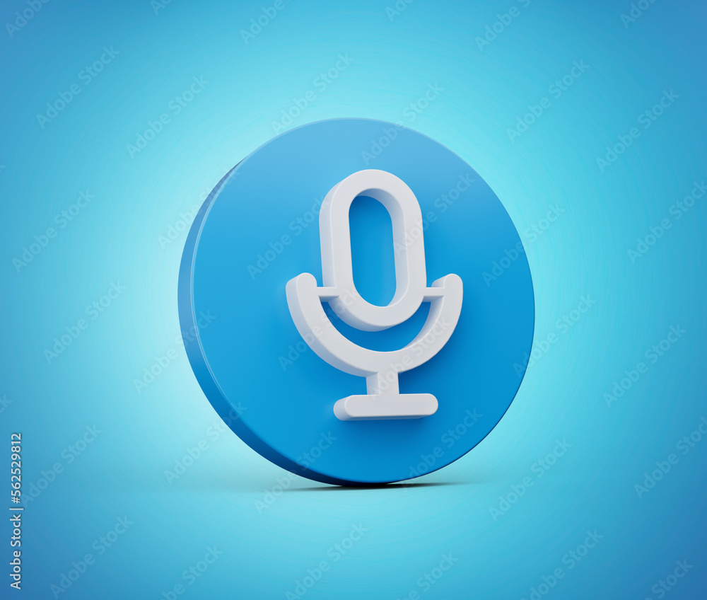 Microphone 3d in classic style on Blue background. isolated 3d illustration Microphone 3d in classic style on Blue background. isolated 3d illustration