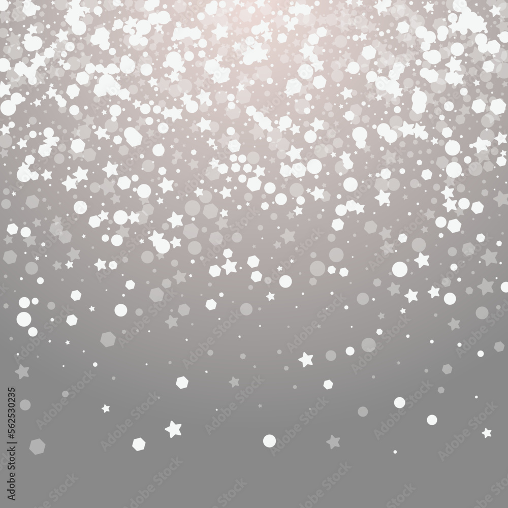 Overlay Snowstorm Vector Grey Background. White