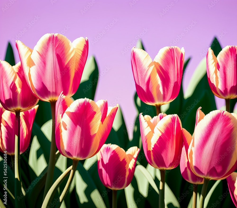 Fototapeta premium pink flowers on a blue background