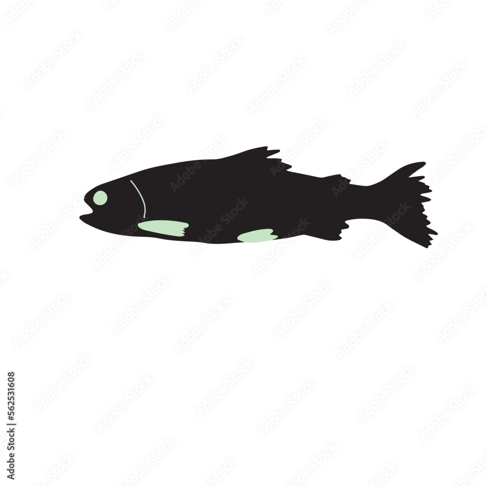 Cute black fish vector illustration icon. Tropical fish, sea fish, aquarium fish Cute black fish vector illustration icon. Tropical fish, sea fish, aquarium fish