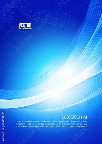 Abstract blue background with lighting effect. Vector
