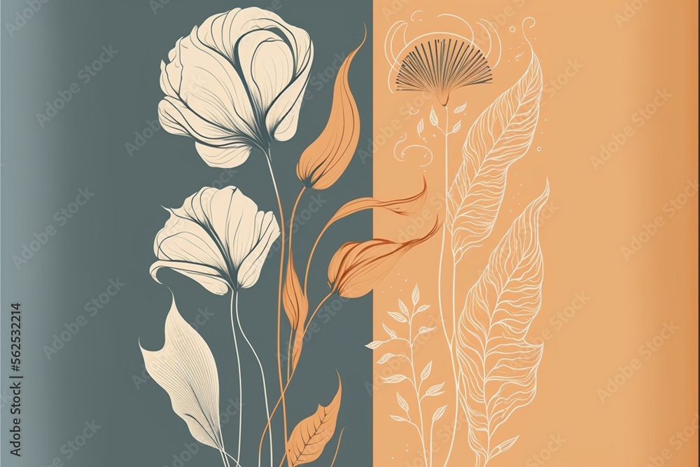 Flower Aesthetic Desktop Wallpaper Stock Illustration