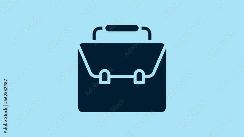 Blue Briefcase icon isolated on blue background. Business case sign. Business portfolio. 4K Video motion graphic animation Blue Briefcase icon isolated on blue background. Business case sign. Business portfolio. 4K Video motion graphic animation