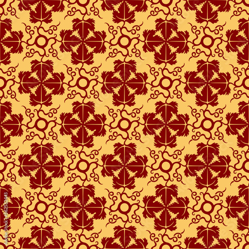 seamless pattern with lint spiraling vines and leaves