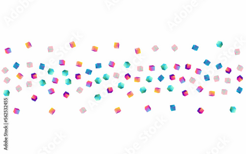 Iridescent Box Vector White Background.