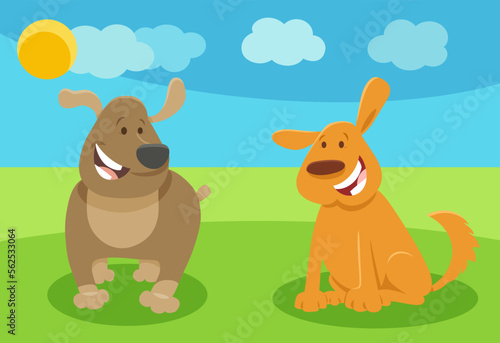 two funny cartoon dogs comic animal characters