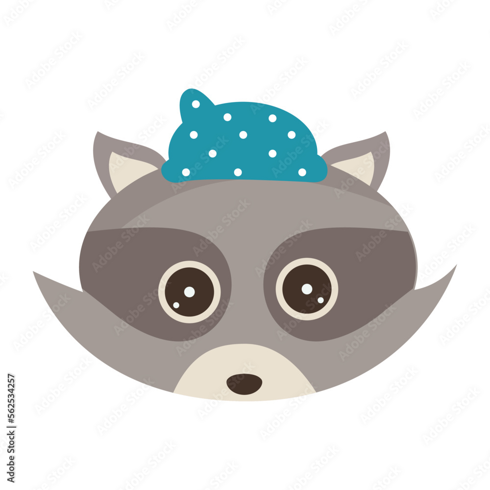 Isolated cute raccoon avatar character Vector