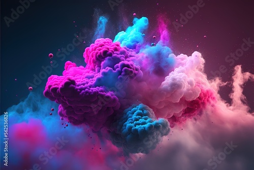 Color Bomb, shiny glitter clouds with colorful particles, background, abstract created with generative ai