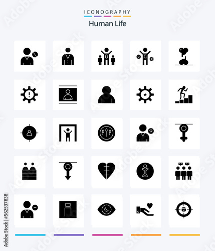 Creative Human 25 Glyph Solid Black icon pack Such As management. hr. business. human. broken