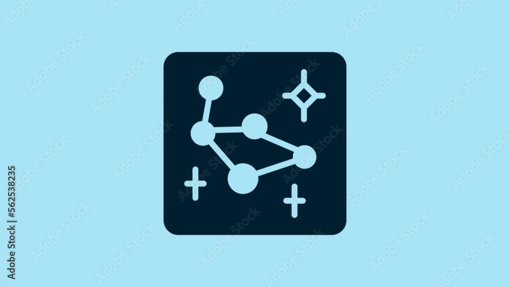 Blue Great Bear constellation icon isolated on blue background. 4K Video motion graphic animation