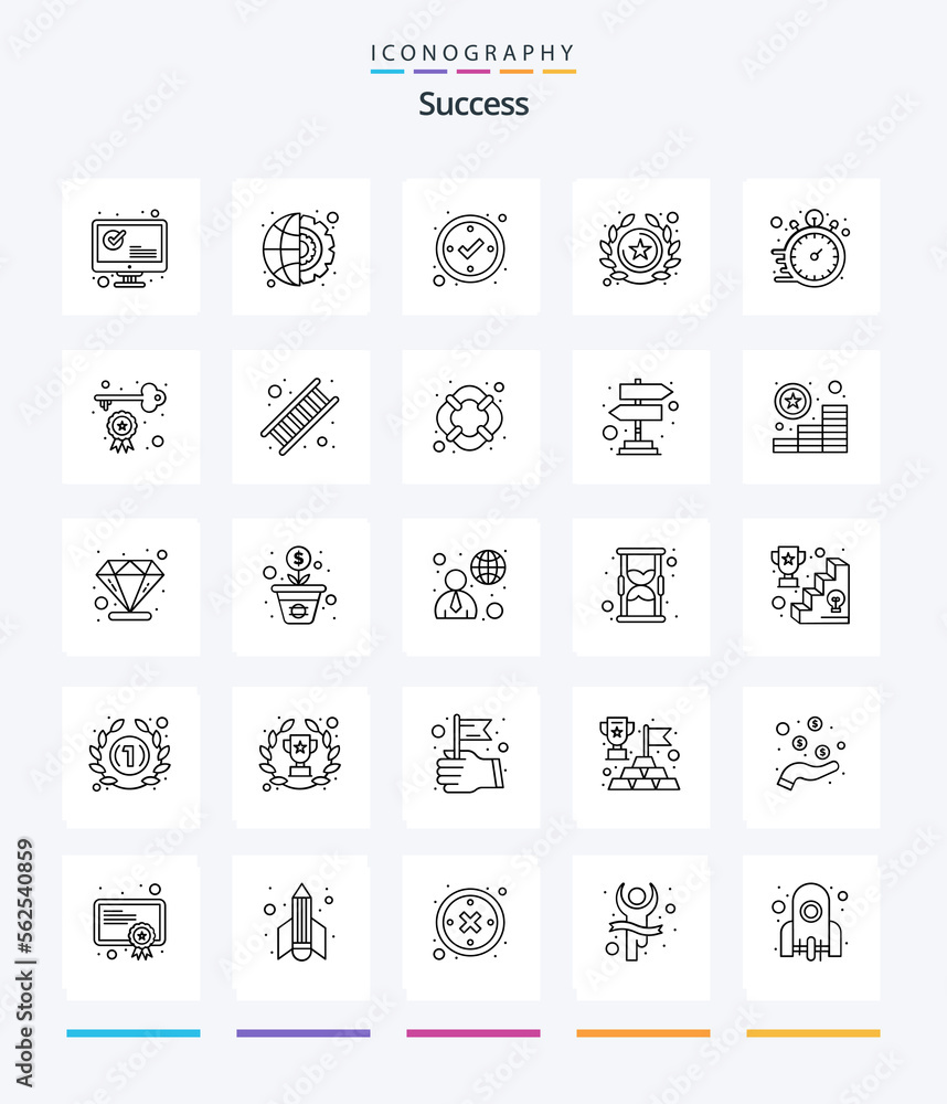 Creative Sucess 25 OutLine icon pack  Such As fast. star. development. winner. reward