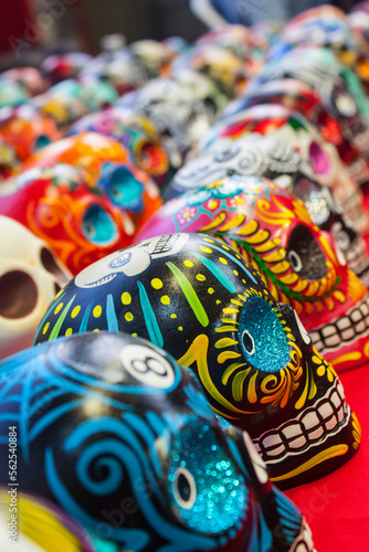 skulls mexican colours