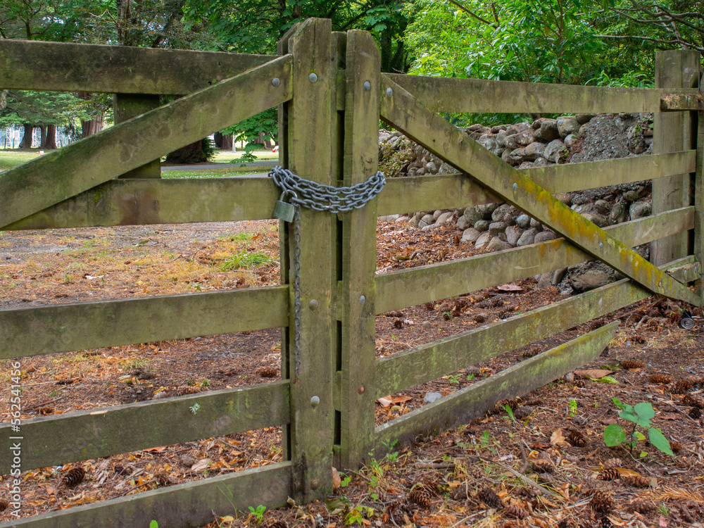 Wooden Gates Padlocked And Chained Shut Wooden Gates Padlocked And Chained Shut