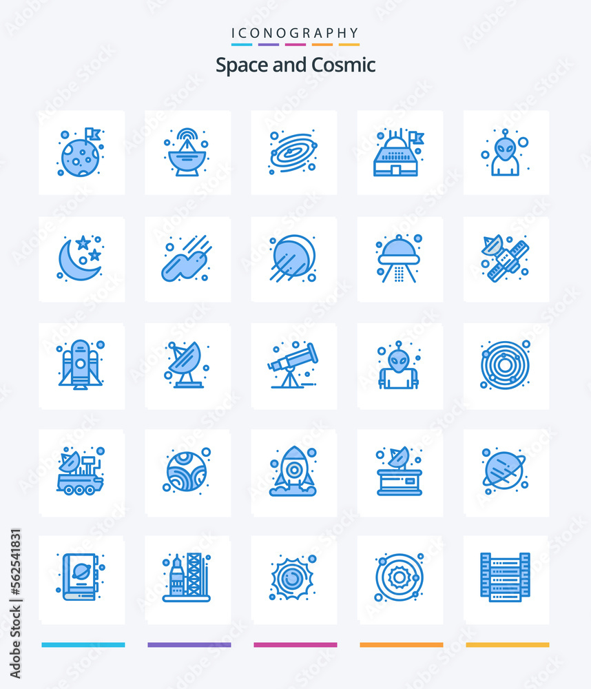 Creative Space 25 Blue icon pack  Such As planet. monster. planet. avatar. planetarium