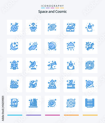 Creative Space 25 Blue icon pack Such As planet. monster. planet. avatar. planetarium