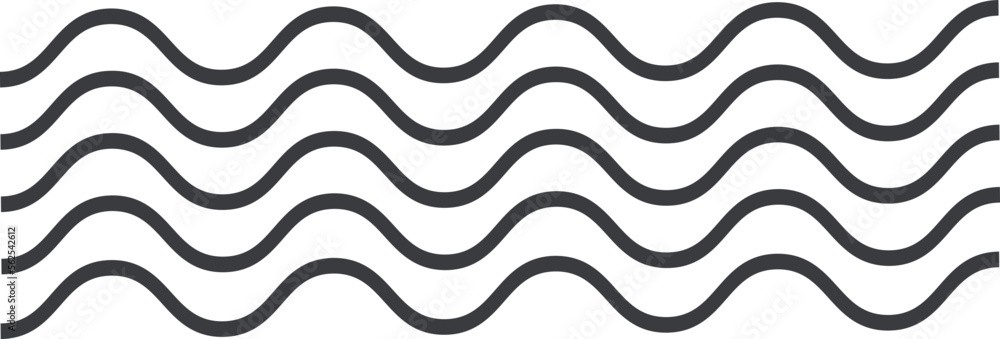 Black wavy lines. Smooth curve. Ornate pattern
