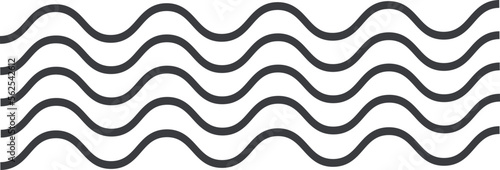 Black wavy lines. Smooth curve. Ornate pattern