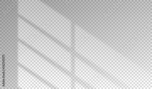 Shadow from light window. Overlay shade blinds. Reflect sun beams on wall. Reflecting shades jalousie isolated on transparant background. Reflected sunshine. Falls lighting. Vector illustration