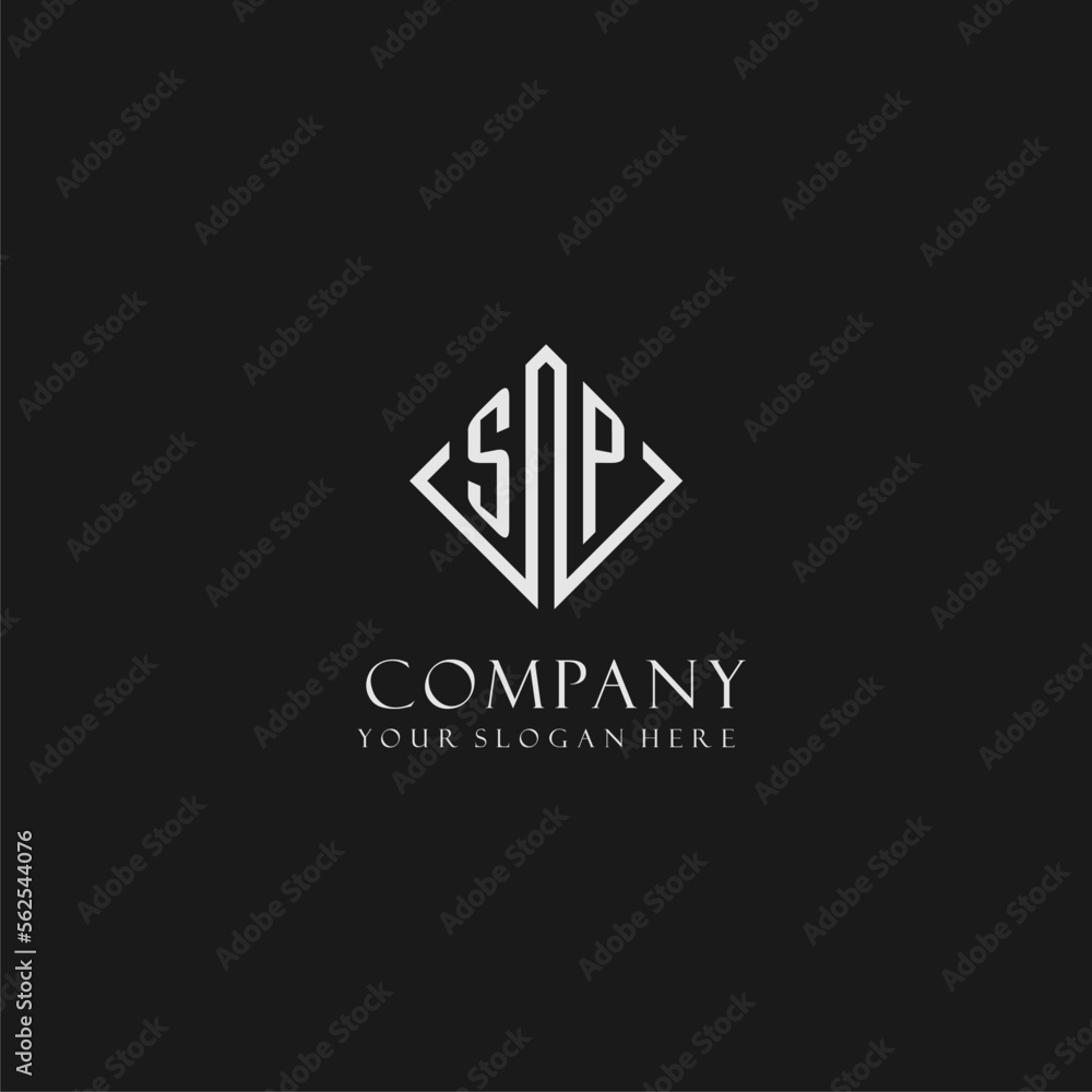 Letter SP logo with rhombus square design style Stock Vector | Adobe Stock