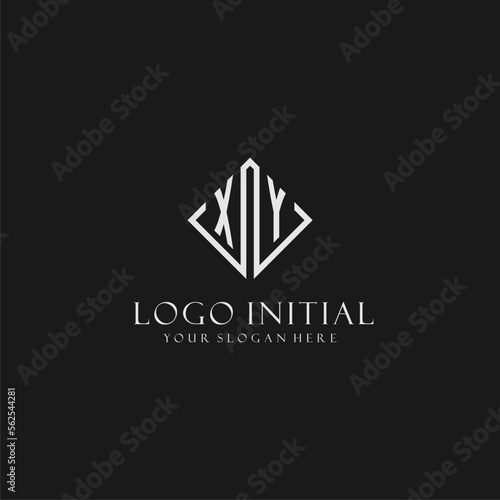 Letter XY logo with rhombus square design style
