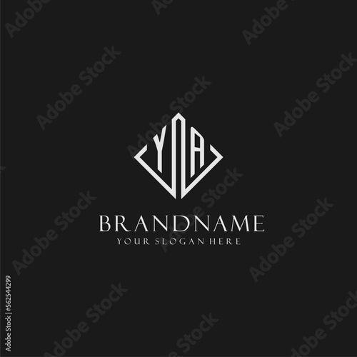 Letter YA logo with rhombus square design style